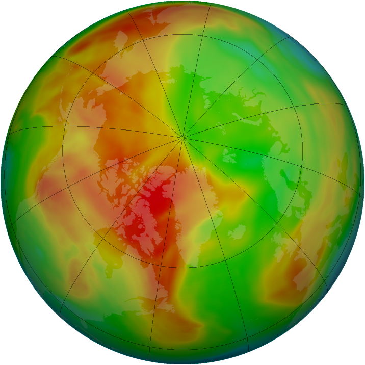 Arctic ozone map for 01 April 2007